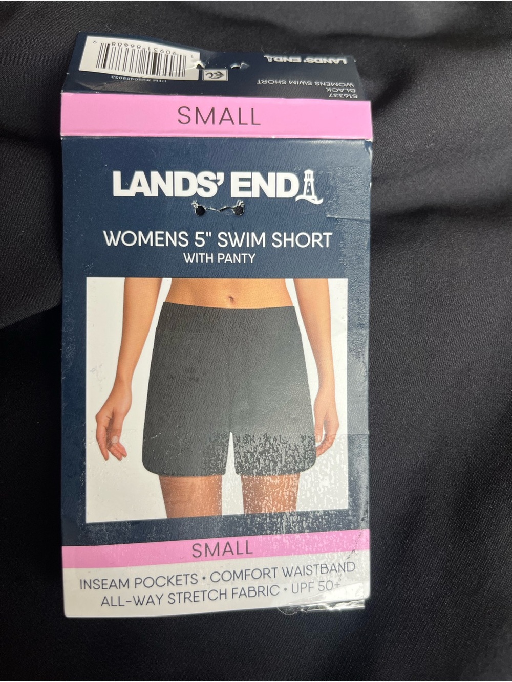 Lands End Swim Short Womens Size small 6-8  Black NWT. 5 inch inseam